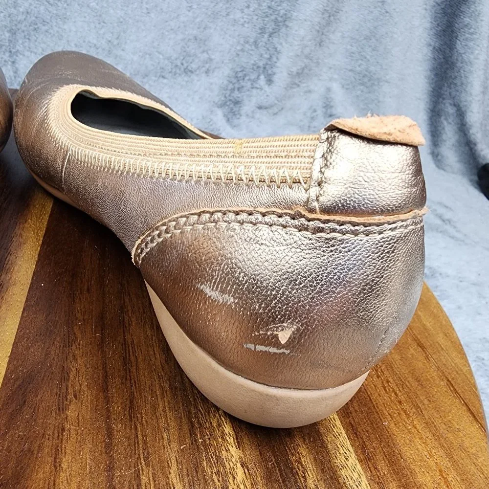 Dansko Ballet Flats Women 6.5 37 Rose Gold Leather Kristen Slip On Comfort Shoes